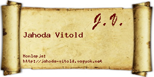 Jahoda Vitold névjegykártya